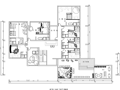 现代民宿 亲子民宿平面图 亲子民宿平面 儿童主题平面 施工图