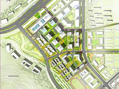 现代规划设计 产业园区规划 大片区规划 总平面图 施工图