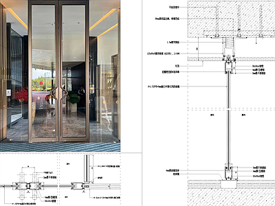 门节点 钢化玻璃节点 不锈钢节点 玻璃节点 施工图