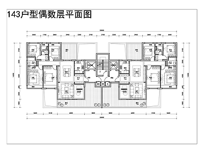 现代住宅楼建筑 140四代宅户型 创新四代宅户型 空中户型方案 未来社区户型方案 市场主流四代宅 施工图