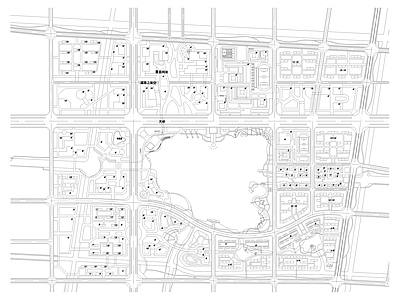 现代产业园建筑 汽车小镇园区 平面图 施工图