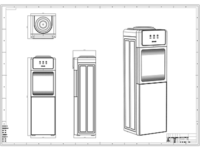 现代电器 家电 饮水机 施工图