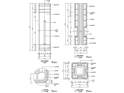 现代其他节点详图 柱子 施工图