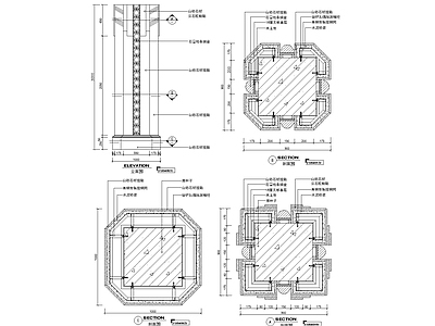 现代其他节点详图 柱子 施工图