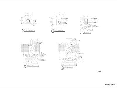 景观节点 草坪灯做法详图 灯做法详图 埋地灯做法详图 施工图