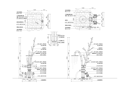 景观节点 淋浴柱 施工图