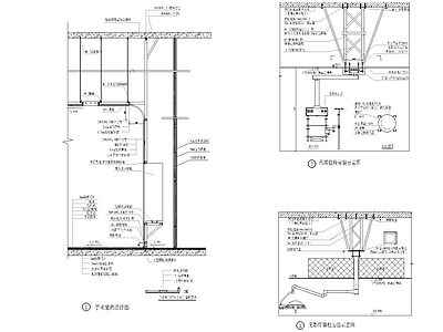 现代其他室内工艺节点 手术室节点图 吊塔节点 电解钢板 无影 施工图