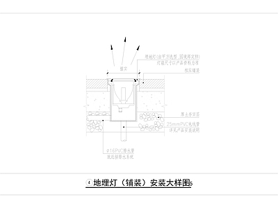 景观节点 地埋灯 安 地埋灯安装做法 施工图