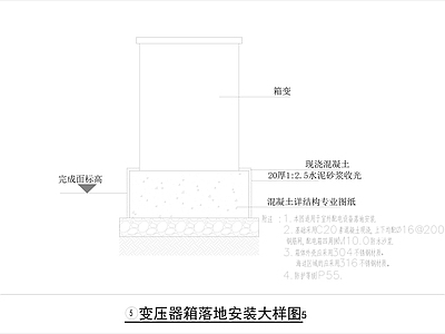 景观节点 变压器箱落地安装 施工图