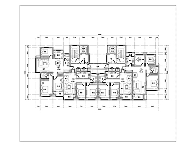 现代住宅楼建筑 北连廊户型集合 施工图