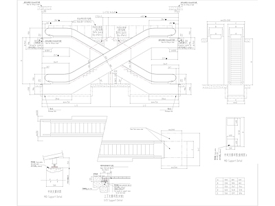 现代楼梯节点 自动扶梯详图 施工图