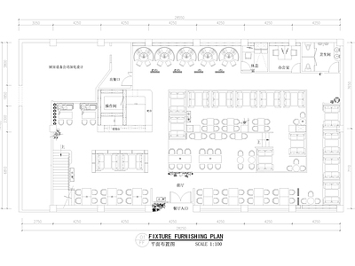 现代茶餐厅 餐厅平面图 施工图