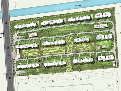 现代住宅楼建筑 住宅小区总图 小区整体规划总平 施工图