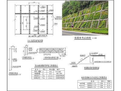 景观节点 挂网喷播植草大样 施工图