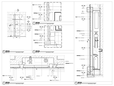 现代简约其他节点详图 双轴全开启消火栓 施工图