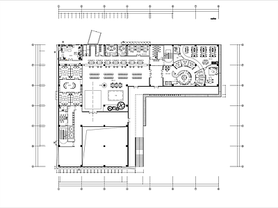 现代服务中心 社区 党群 平面布置图 施工图