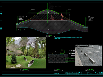 现代广场 游乐场草坡 草坡钻洞 施工图