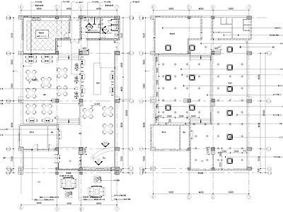 西餐厅 平面布置图 天吊顶图 施工图