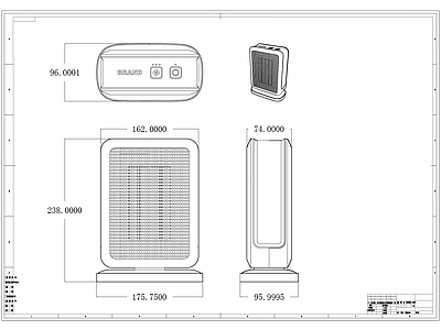 现代电器 家电 取暖器 施工图