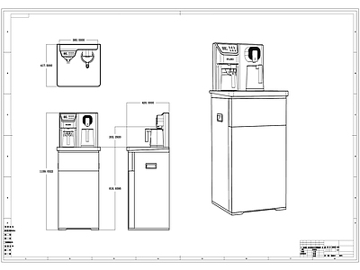 现代电器 家电 茶吧机 饮水机 施工图