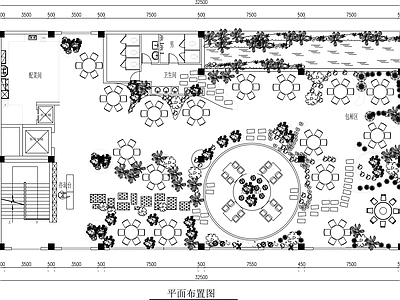 中餐厅 560平米中餐厅 森林主题餐厅平面 餐厅设计平面图 施工图