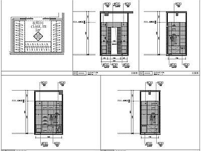 衣帽间 衣帽间图纸 衣帽间立面图 衣帽间平面图 施工图