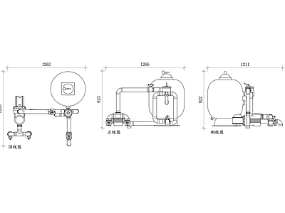 水处理 泳池过滤器 泳池净水器 泳池滤清器 泳池净化器 泳池过滤系统 施工图