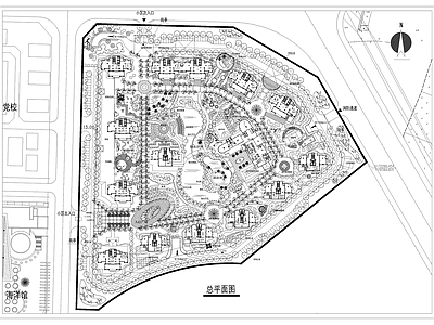 现代新中式小区景观 小区景观绿化 示范区 景观 住宅小区景观 小区规划 施工图