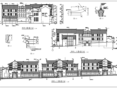 现代新中式商业街 商业街建筑图 施工图