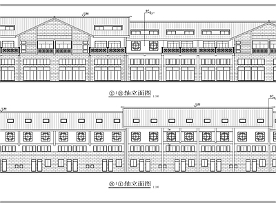 现代新中式商业街 商业街建 施工图