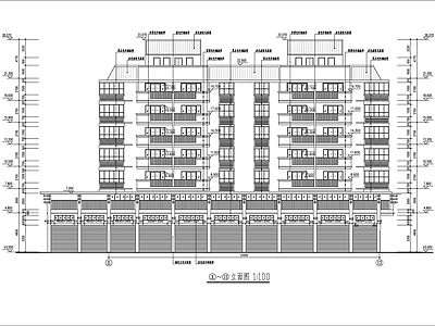 现代住宅楼建筑 商住楼建筑图 施工图