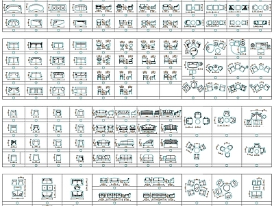 现代综合家具图库 施工图