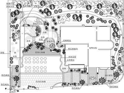 新中式庭院 园 农村 别墅平面图 民宿平面图 施工图