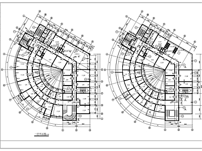 现代酒店建筑 异形建筑图 多层 异形 施工图