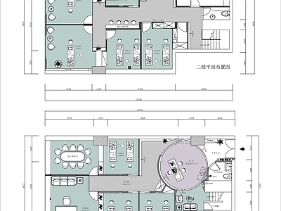 现代美容院 两层美容馆 施工图