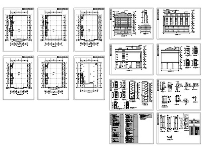 现代简欧办公楼建筑 综合楼建筑图 办公楼平面图 多层办公楼 施工图