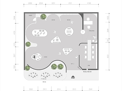 现代展厅 文创超市 美丽乡村振兴商业 展厅展览柜 平面图 施工图