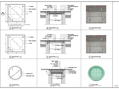 现代其他节点详图 井盖做法详图 施工图