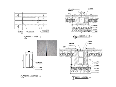 景观节点 线性排水沟 施工图