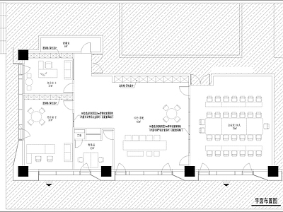 现代整体办公空间 办公室平面图 施工图