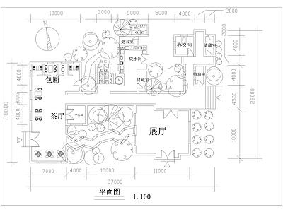 现代茶馆 茶楼 茶室 茶叶店 茶吧 施工图