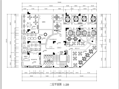 现代茶馆 茶楼平面布置图 茶室平面图 茶叶店平面图 茶楼 施工图