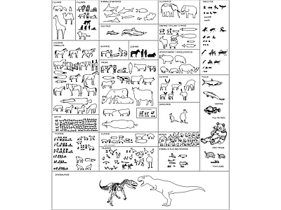 现代动物 轮廓图库 施工图