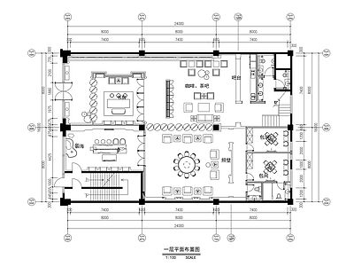 新中式会所 茶叶店会所平面图 施工图