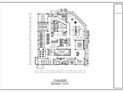 新中式茶馆 茶具茶室文化店 会所平面图 施工图