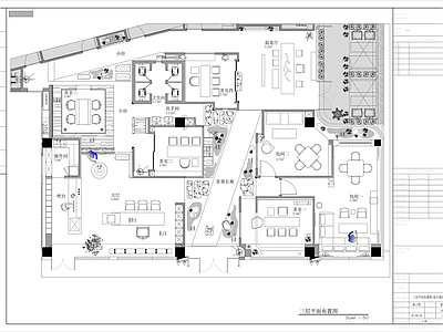 新中式会所 茶室会所 会所平面图 私人会所 施工图