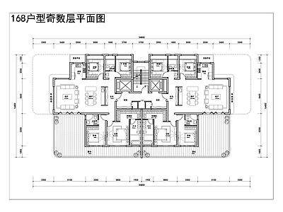 现代住宅楼建筑 四代宅168户型 未来社区户型方案 创新四代宅户型 施工图