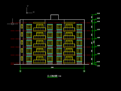 现代住宅楼建筑 建筑外立面 施工图