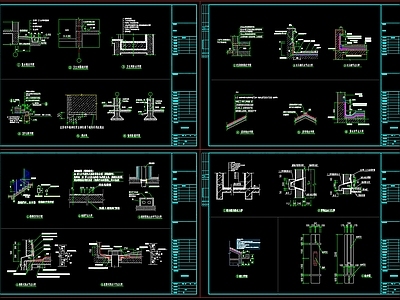 现代其他节点详图 节点图 女儿墙节点 雨水节点 屋脊节点 施工图