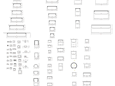 现代灯具图库 线性灯具 施工图